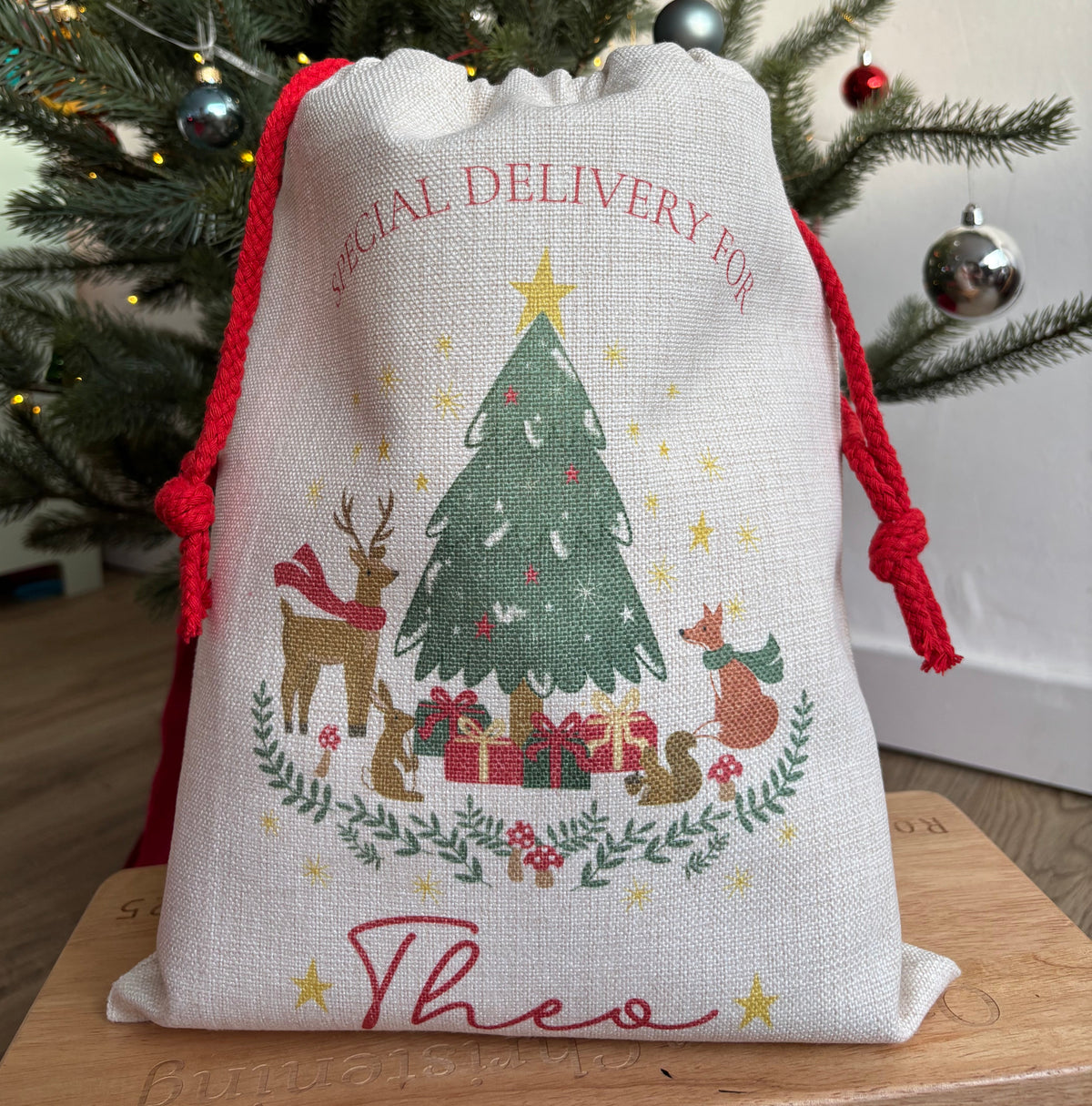 Personalised Woodland Christmas Sack
