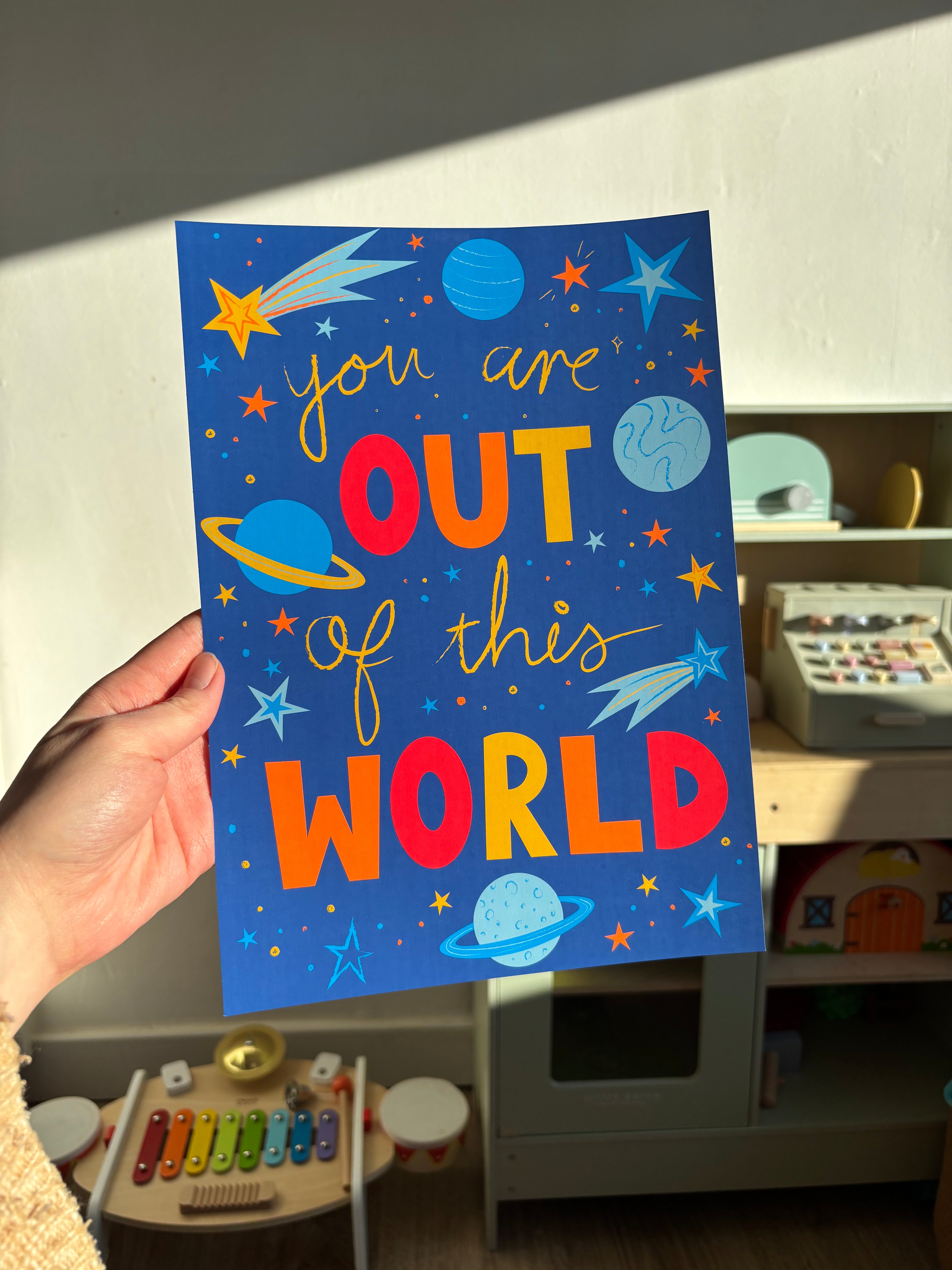 Out Of This World Print | Space Themed Kids Wall Art