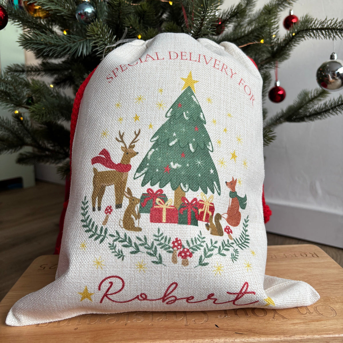 Personalised Woodland Christmas Sack