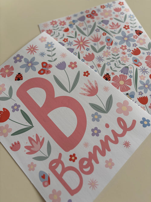 Custom Name Floral Print | Spring Flower Name Print