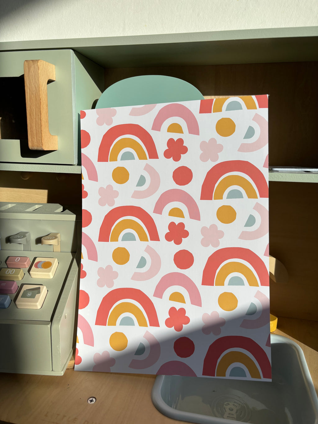 Custom Initial Floral Rainbow Print | Set of 3 Prints