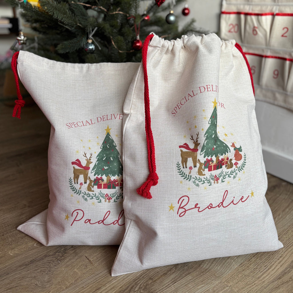 Personalised Woodland Christmas Sack