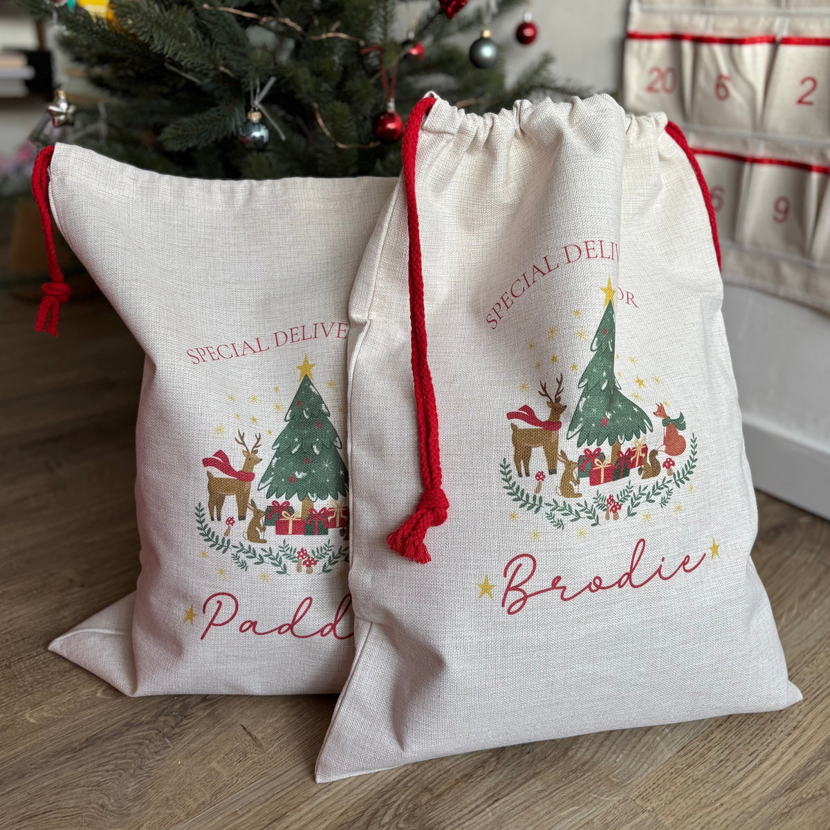 Personalised Woodland Christmas Sack