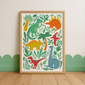 Tropical Dinosaur Art Print | Dinosaur Themed Wall Art