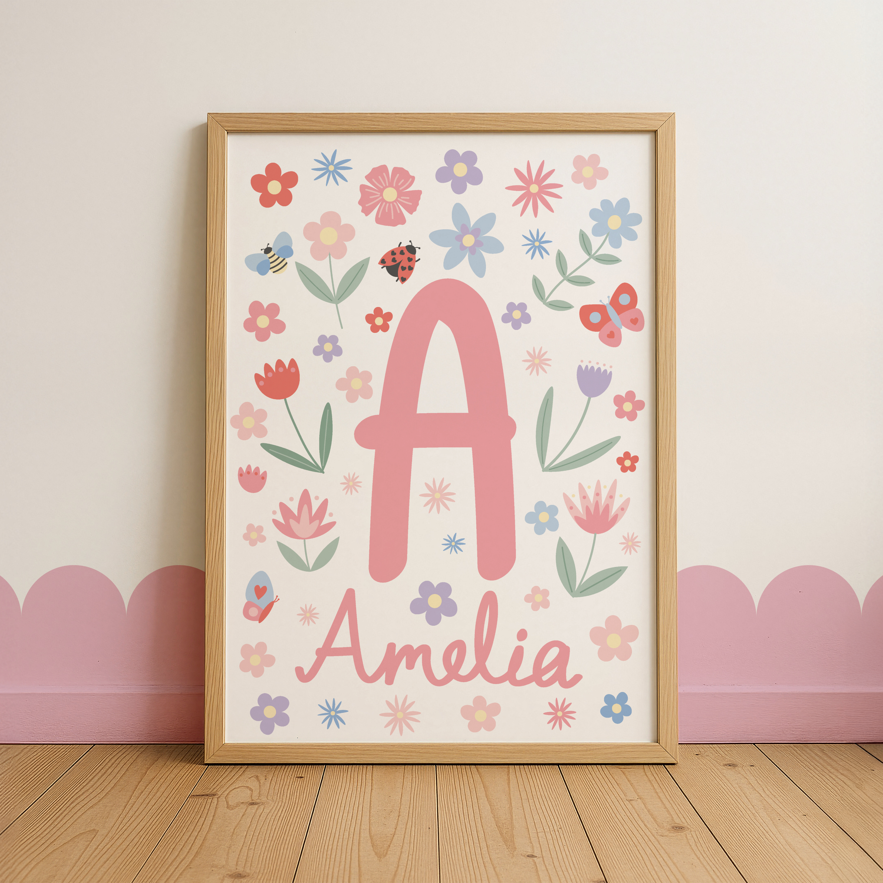 Custom Name Floral Print | Spring Flower Name Print