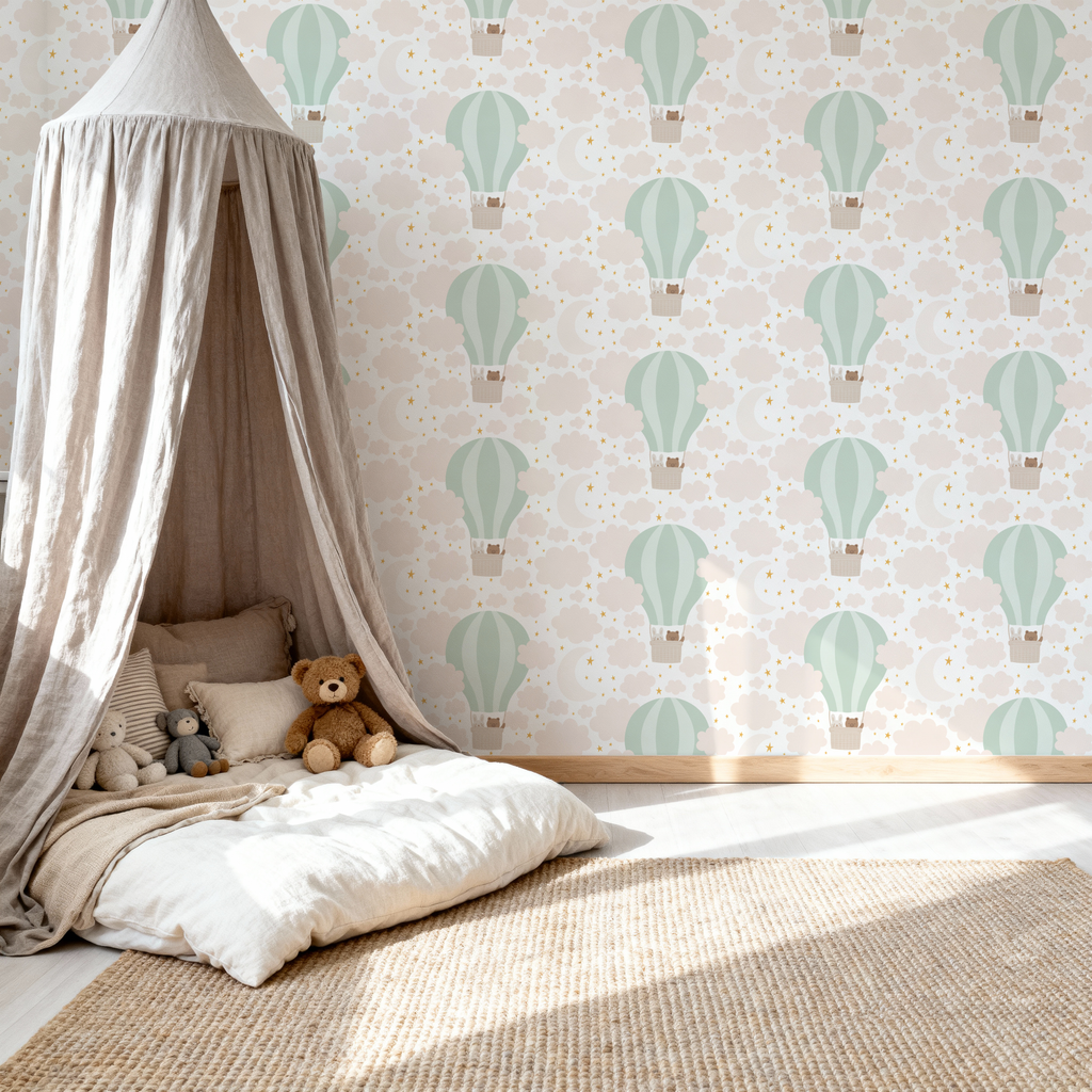 Hot Air Balloon Pattern Wallpaper