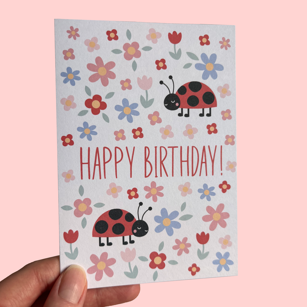 Ladybug Birthday Card A6