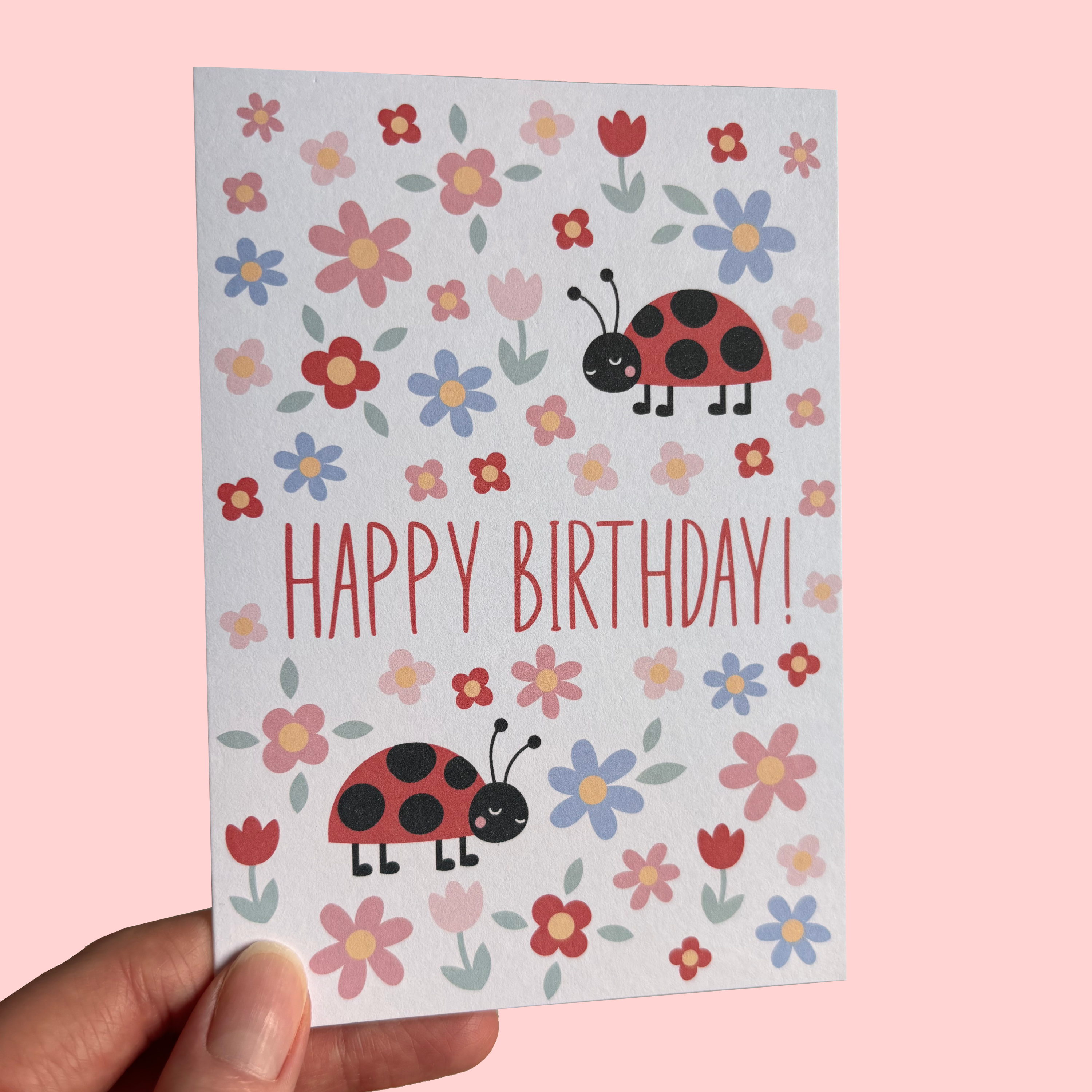 Ladybug Birthday Card A6