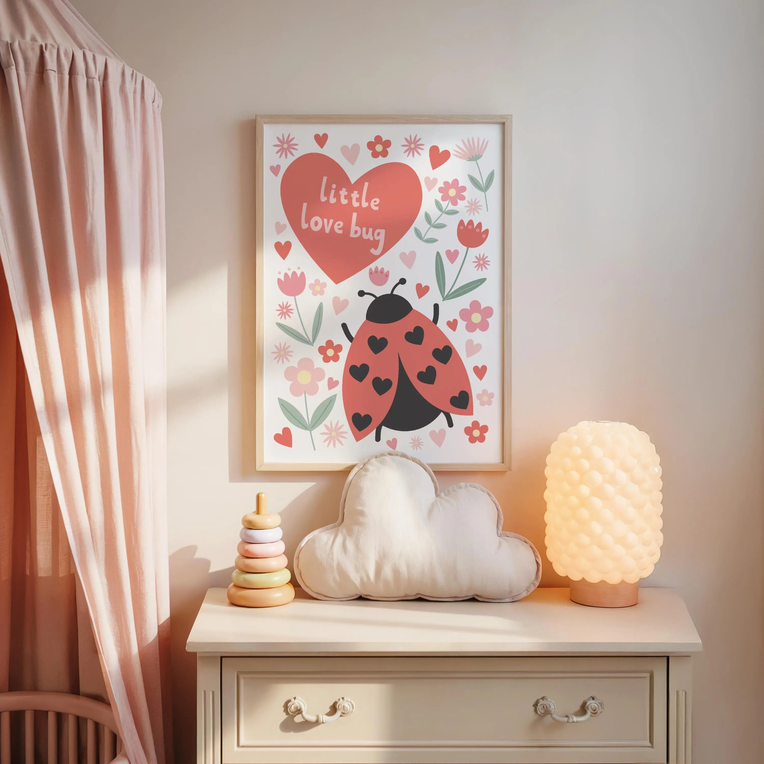 Little Love Bug Ladybird Floral Print