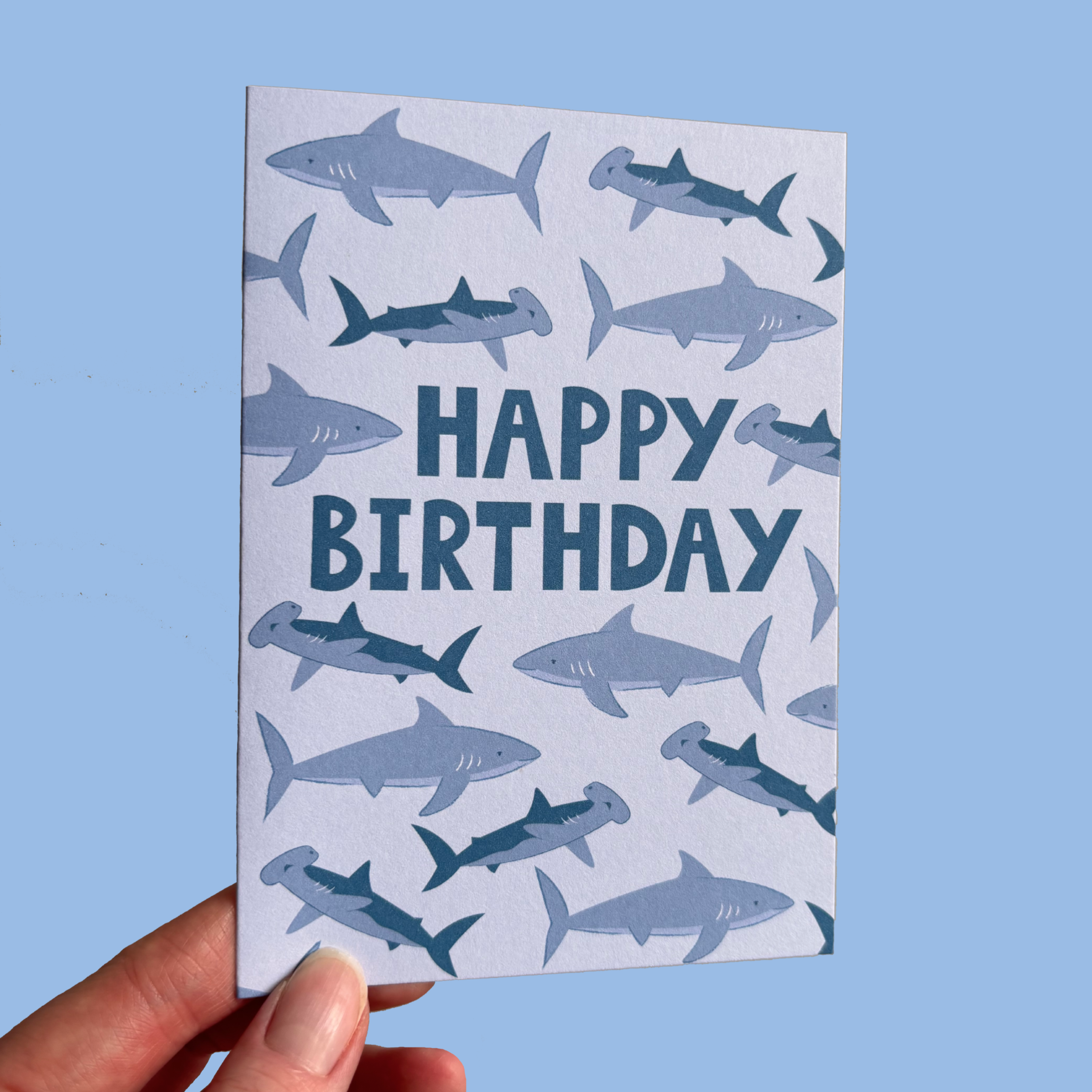 Shark A6 Birthday Card