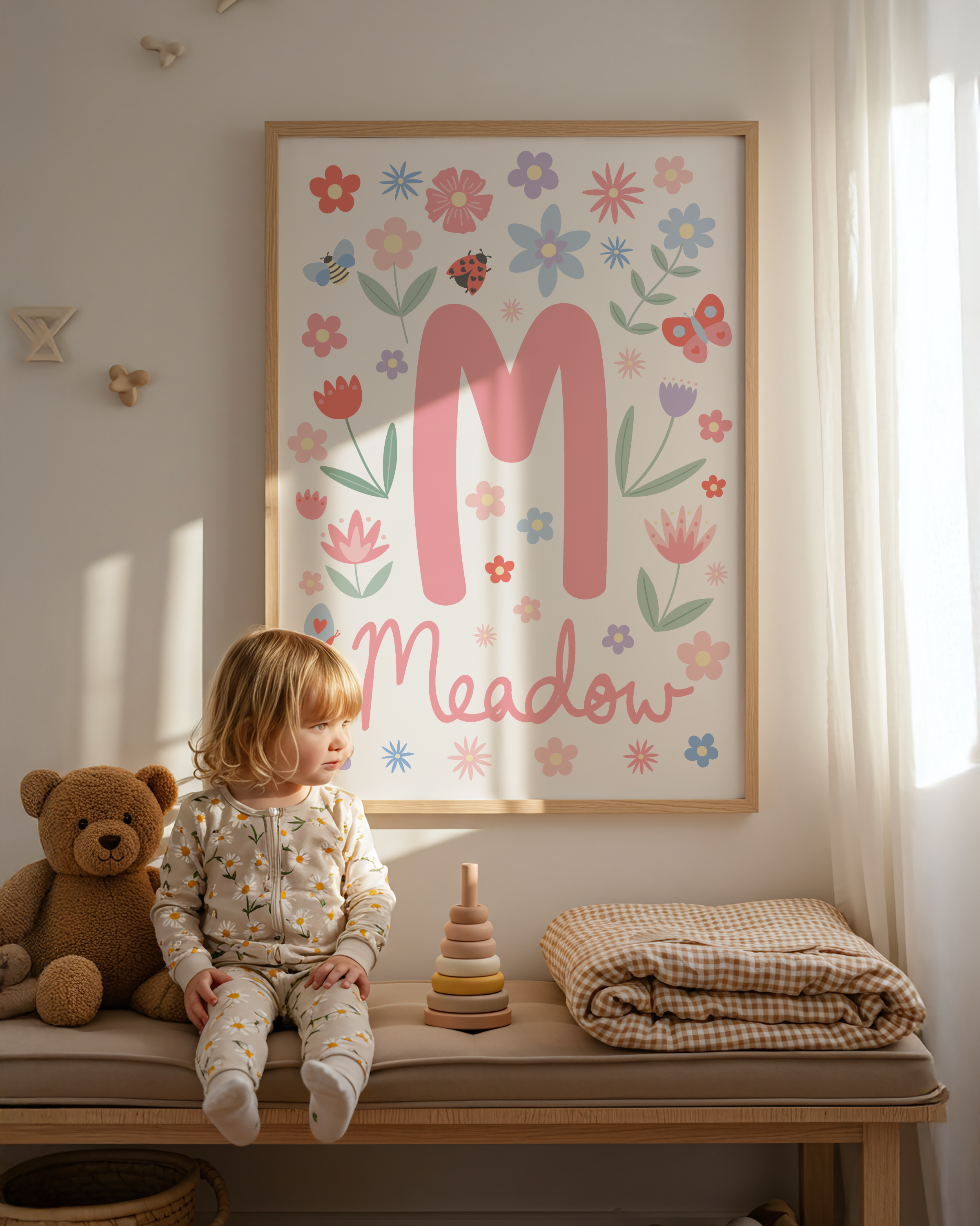 Custom Name Floral Print | Spring Flower Name Print