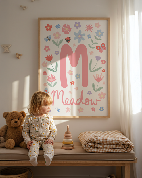 Custom Name Floral Print | Spring Flower Name Print