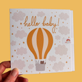 Yellow Hot Air Balloon Baby Card