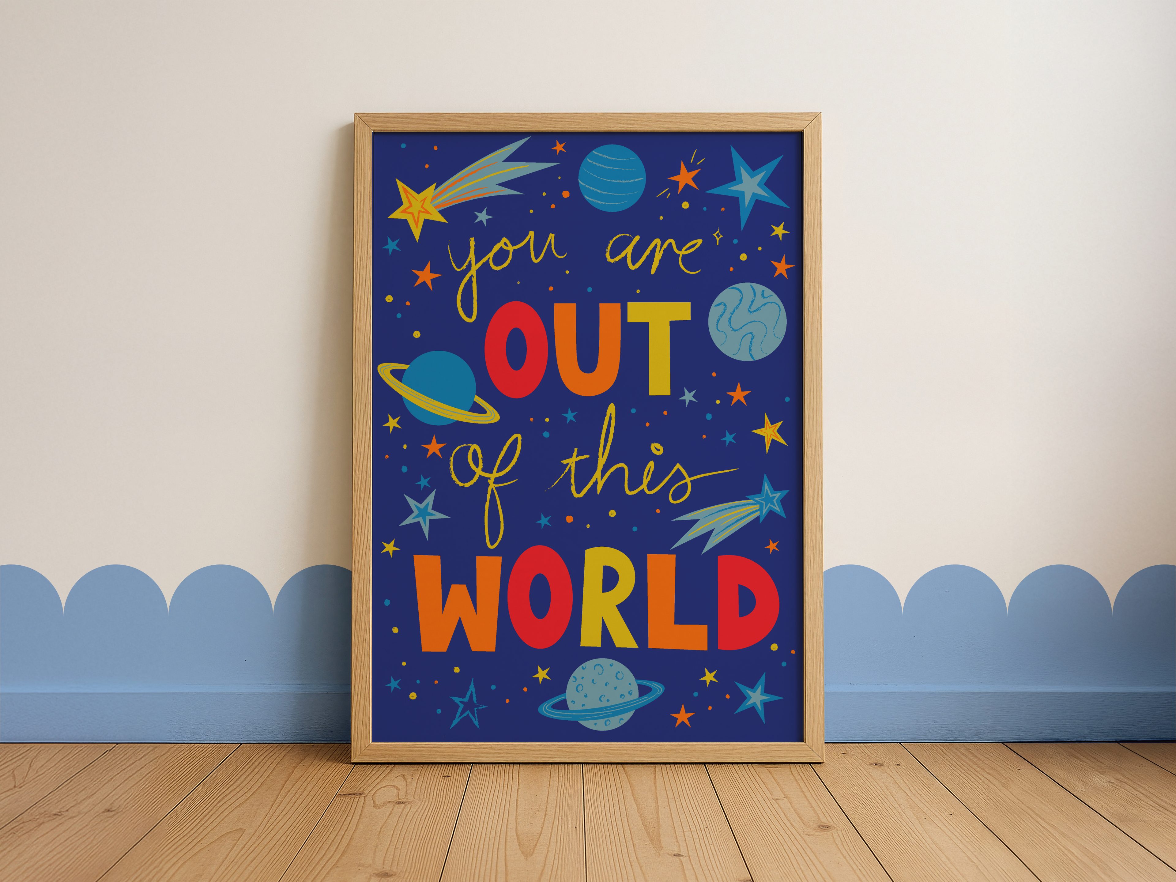 Out Of This World Print | Space Themed Kids Wall Art