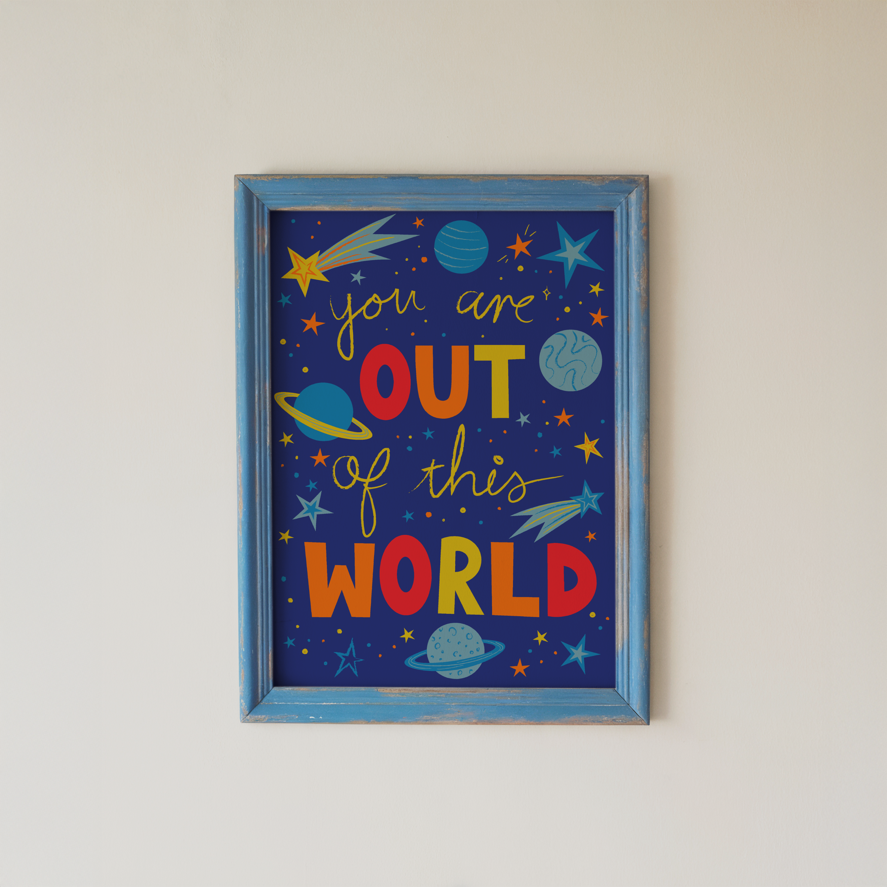 Out Of This World Print | Space Themed Kids Wall Art