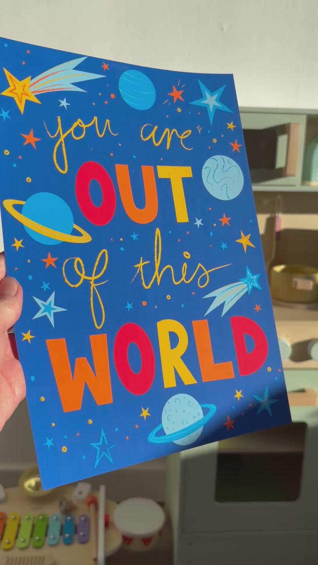 Out Of This World Print | Space Themed Kids Wall Art