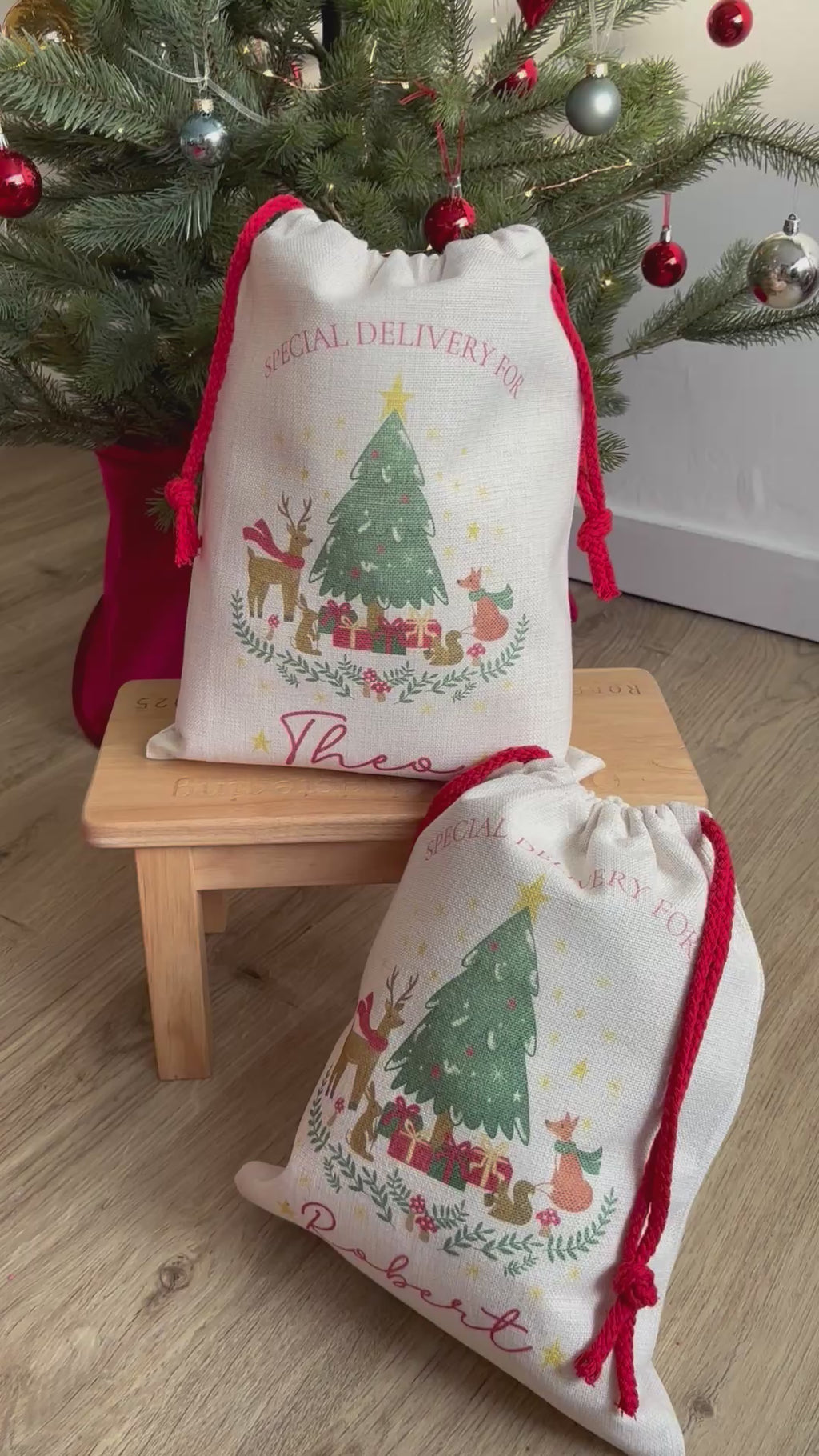 Personalised Woodland Christmas Sack
