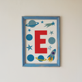 Custom Initial Space Themed Print